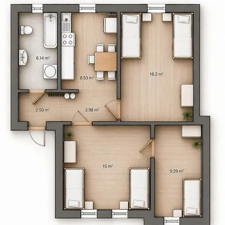 5 Bett Monteurwohnungen In Apartament